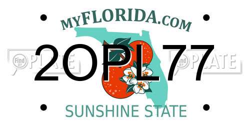 2OPL77 Florida License Plate