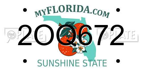 2OQ672 Florida License Plate