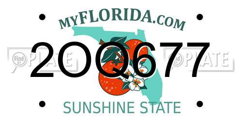 2OQ677 Florida License Plate