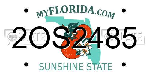 2OS2485 Florida License Plate