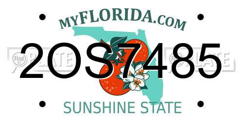 2OS7485 Florida License Plate