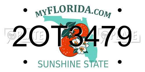 2OT3479 Florida License Plate