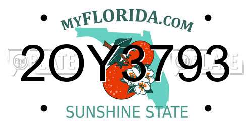 2OY3793 Florida License Plate