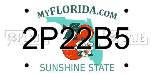 2P22B5 Florida License Plate