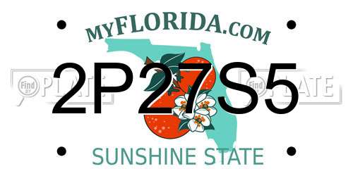 2P27S5 Florida License Plate