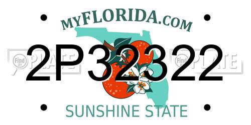 2P32322 Florida License Plate