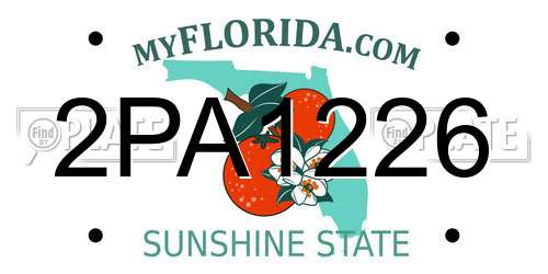 2PA1226 Florida License Plate