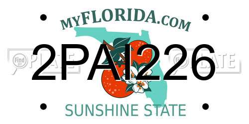2PAI226 Florida License Plate