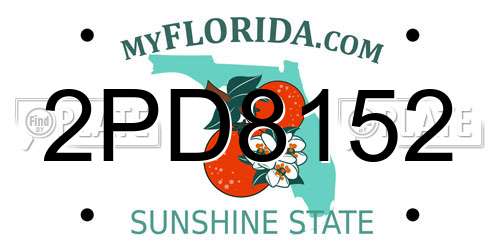 2PD8152 Florida License Plate