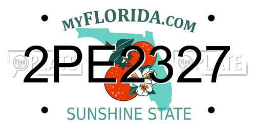 2PE2327 Florida License Plate