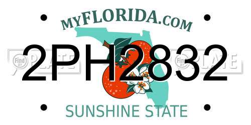 2PH2832 Florida License Plate