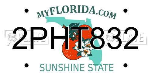 2PHT832 Florida License Plate