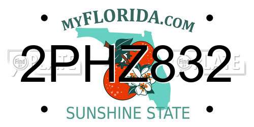 2PHZ832 Florida License Plate