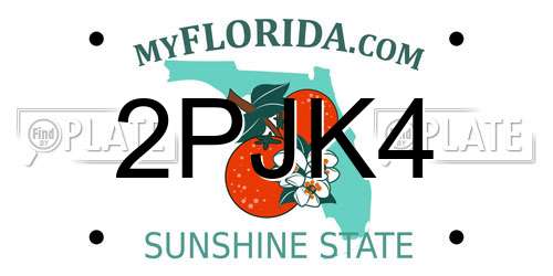 2PJK4 Florida License Plate