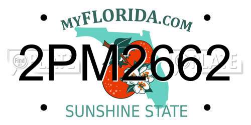2PM2662 Florida License Plate