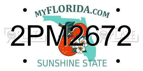 2PM2672 Florida License Plate
