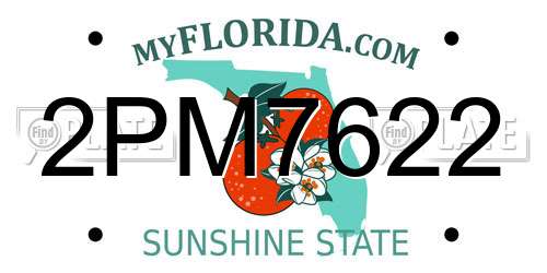 2PM7622 Florida License Plate