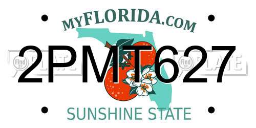 2PMT627 Florida License Plate