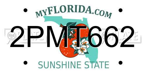 2PMT662 Florida License Plate