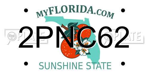 2PNC62 Florida License Plate