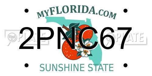 2PNC67 Florida License Plate