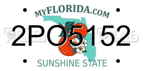 2PO5152 Florida License Plate
