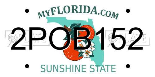 2POB152 Florida License Plate