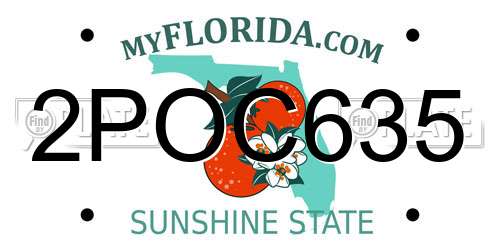 2POC635 Florida License Plate