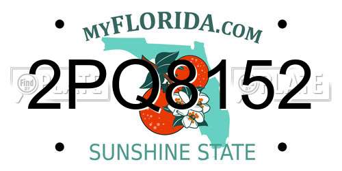 2PQ8152 Florida License Plate