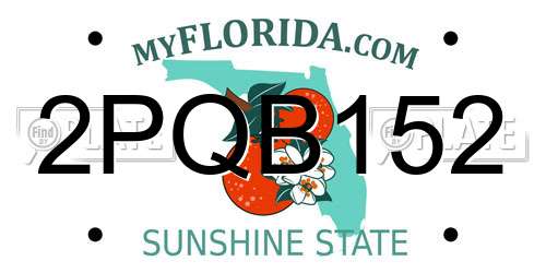 2PQB152 Florida License Plate