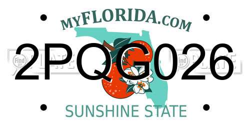 2PQG026 Florida License Plate