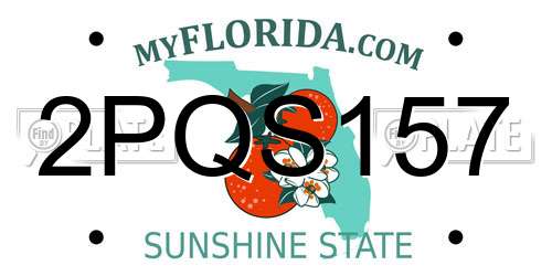 2PQS157 Florida License Plate