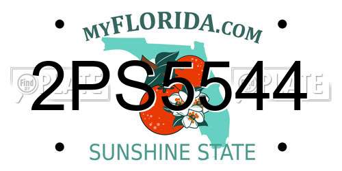 2PS5544 Florida License Plate