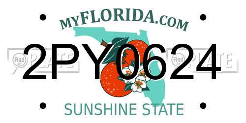 2PY0624 Florida License Plate