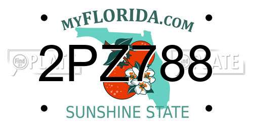 2PZ788 Florida License Plate