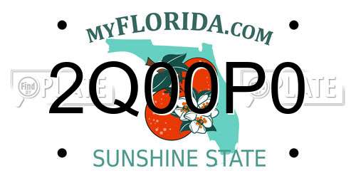 2Q00P0 Florida License Plate