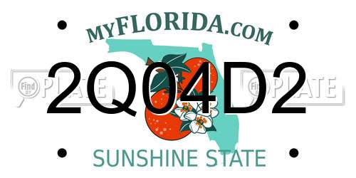 2Q04D2 Florida License Plate