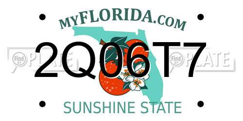 2Q06T7 Florida License Plate