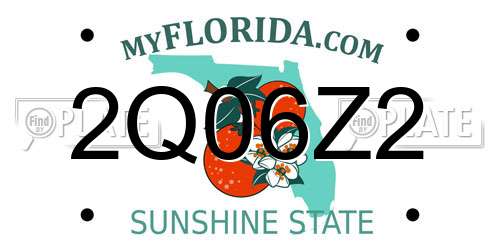 2Q06Z2 Florida License Plate