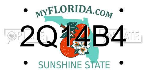 2Q14B4 Florida License Plate