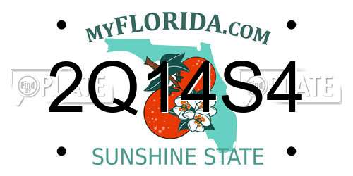 2Q14S4 Florida License Plate