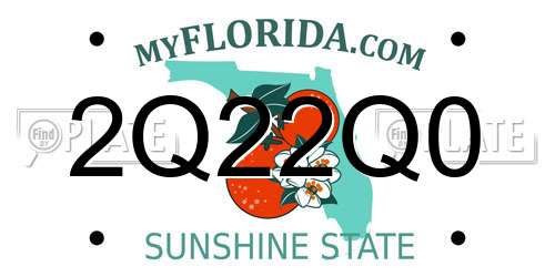 2Q22Q0 Florida License Plate