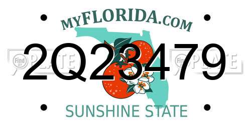 2Q23479 Florida License Plate