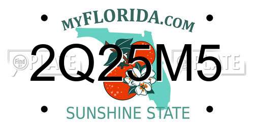 2Q25M5 Florida License Plate