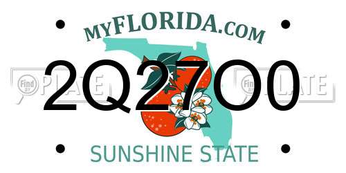 2Q27O0 Florida License Plate