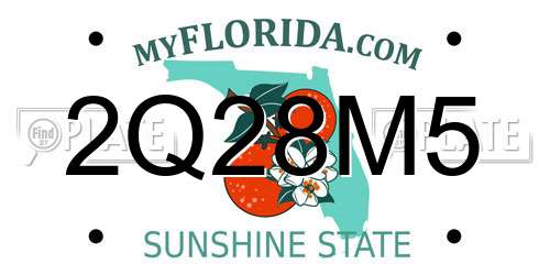 2Q28M5 Florida License Plate