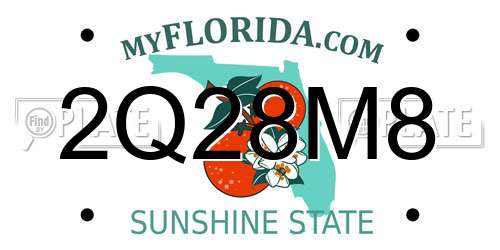 2Q28M8 Florida License Plate