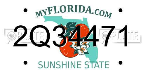 2Q34471 Florida License Plate