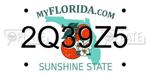 2Q39Z5 Florida License Plate