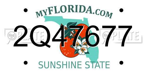 2Q47677 Florida License Plate